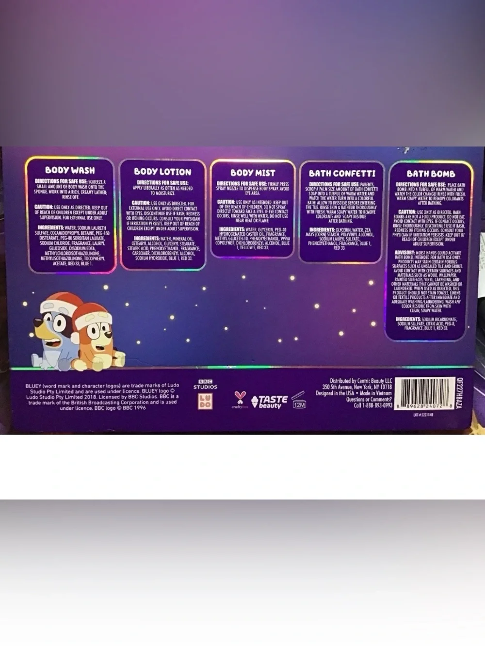 Bundle of 4 Giftsets Bluey 7pc Bath Set